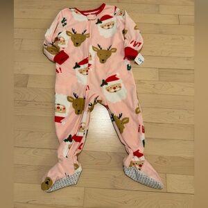 Carter's Fleece Christmas Jammies with Santa and Reindeer